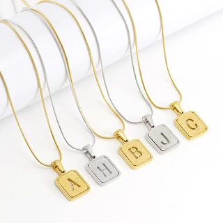 สแตนเลสไม่ซีดจาง 26 AZ จี้ตัวอักษร สร้อยคอกลวงส่วนบุคคลใหม่