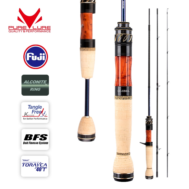 Purelure CREEK DANCE คันเบ็ดตกปลาเทราท์ BFS UL หมุนเบา คันเบ็ดสตรีม คันเบ็ด Fuji Alconite Ring Perch