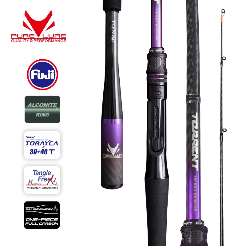 Purelure TORRENT All Fuji คันเบ็ดตกปลาคาร์บอน แบบยาว