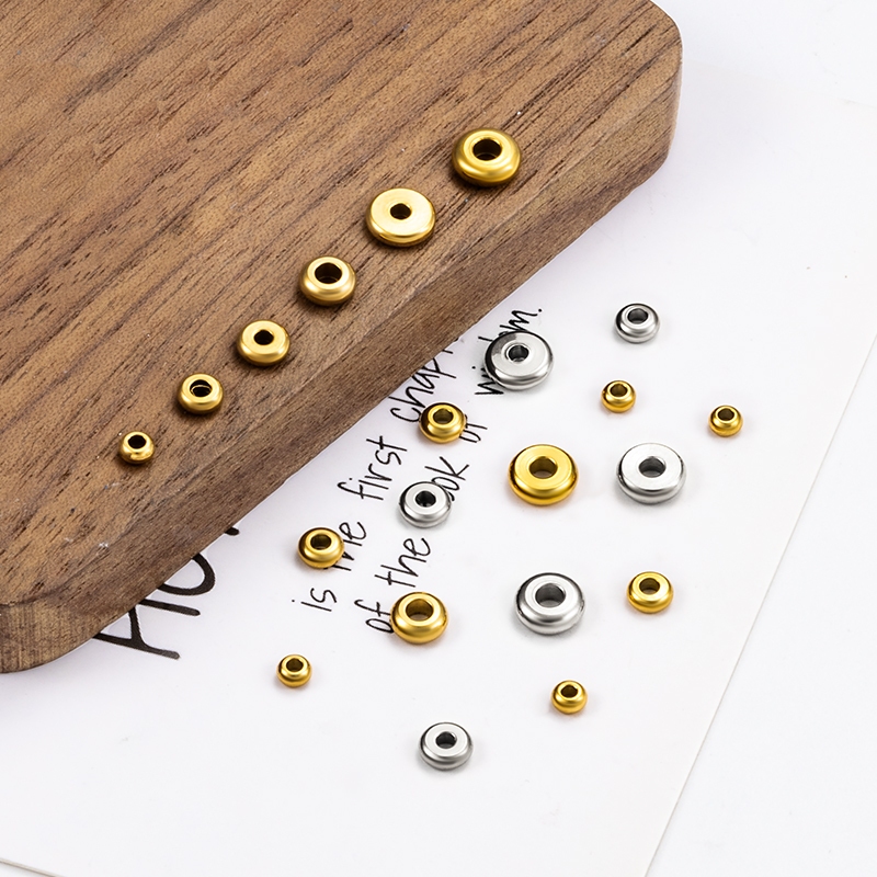 สแตนเลส 18k Gold Spacer ลูกปัด Handmade diy สร้อยคอสร้อยข้อมือเครื่องประดับอุปกรณ์เสริมลูกปัดหลวม