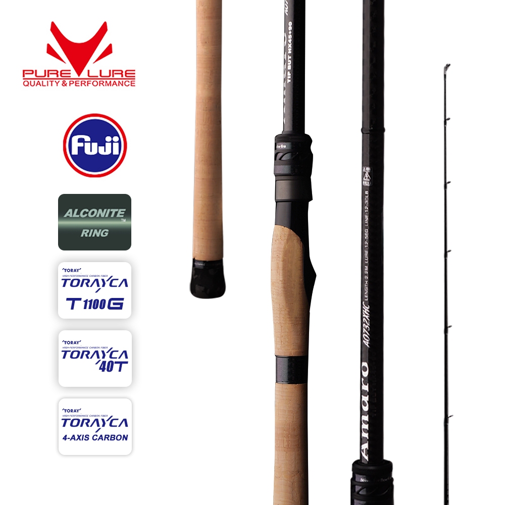 Purelure ใหม่ Amaro Pro Spinning Rod สําหรับเบสคาร์บอนสูงโยนยาวตกปลา Rod ใน FUJI อุปกรณ์เสริม Travel Casting