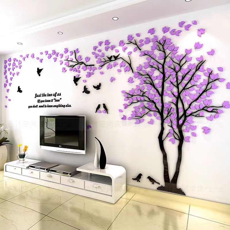 3d Big Tree สติ๊กเกอร์ติดผนังอะคริลิค diy ตกแต่งห้องนั่งเล่นโซฟาพื้นหลังวอลล์เปเปอร์
