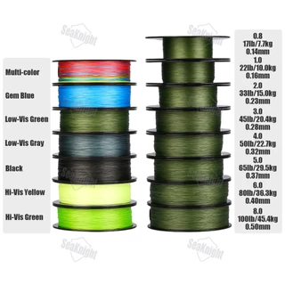 Seaknight W8 II 8 Strands สายตกปลาถักน้ําเค็ม 500M Long Casting Multifilament PE ลวดลอยทะเลสายตกปลา 7 สี 15-100LB