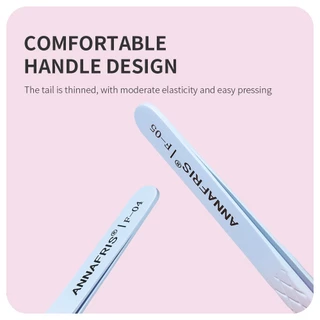 Annafris fiber Tip Lash แหนบสแตนเลส Eyelash Extension แหนบเส้นใยที่แม่นยํา Anti-slip Tweezer เครื่องมือแต่งหน้า