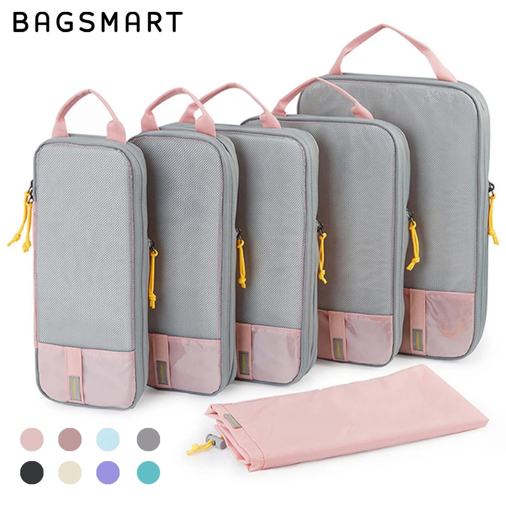 ซื้อ BAGSMART กระเป๋าชุด 6 ชิ้นบีบอัดบรรจุก้อนขยายกระเป๋าเดินทางออแกไนเซอร์กระเป๋าเดินทางถุงเก็บกระเป๋าเดินทาง