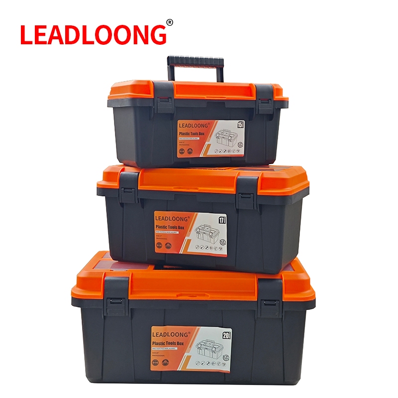 LEADLOONG กล่องเครื่องมือ 17 นิ้ว, ออแกไนเซอร์มัลติฟังก์ชั่นพร้อมถาดและตัวแบ่ง