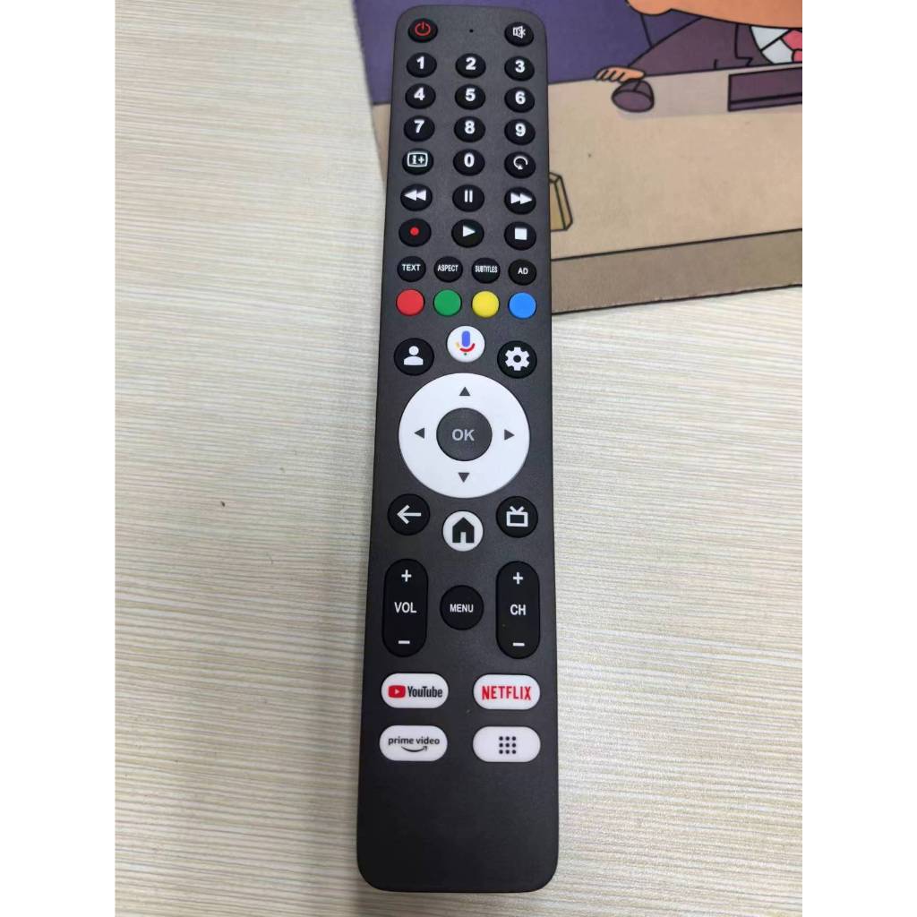 SHARP 4K 55 นิ้ว UHD HDR Google LED TV รีโมทคอนโทรล SH-V10 เหมาะสําหรับ 4T-C50FJ1X 4T-C55FJ1X, 4T-C65FJ1X ,4T-C75FJ1X ..