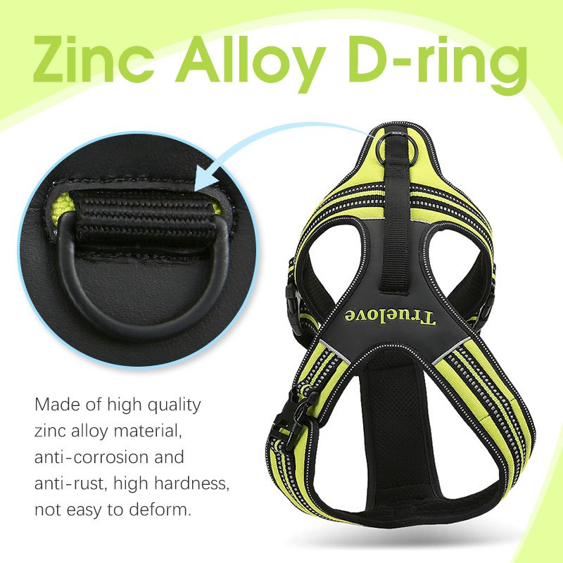 TRUELOVE กีฬาไนลอนสะท้อนแสงไม่มีดึงสายรัดสุนัขผจญภัยกลางแจ้งเสื้อกั๊กสัตว์เลี้ยง - รูปที่ 4