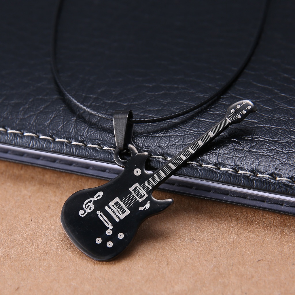 Yx Guitar Trend Niche Men Fashion Vintage Pendant Necklace Gift Accessories