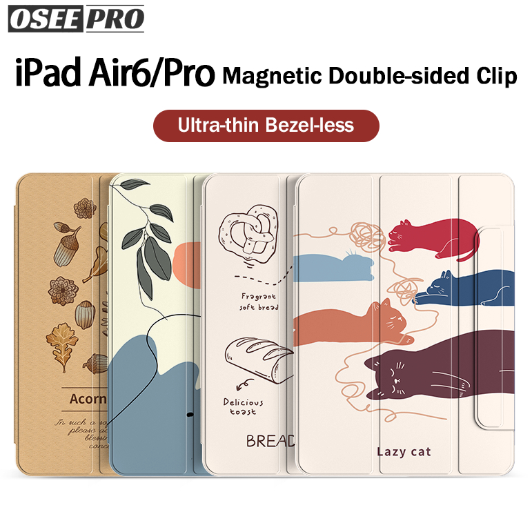 Osee pro เคส iPad บางและเบาเคสปลุกอัจฉริยะแม่เหล็กไร้กรอบสําหรับ ไอแพดโปร 7 13 นิ้ว pro 2 3 4 5 11 น