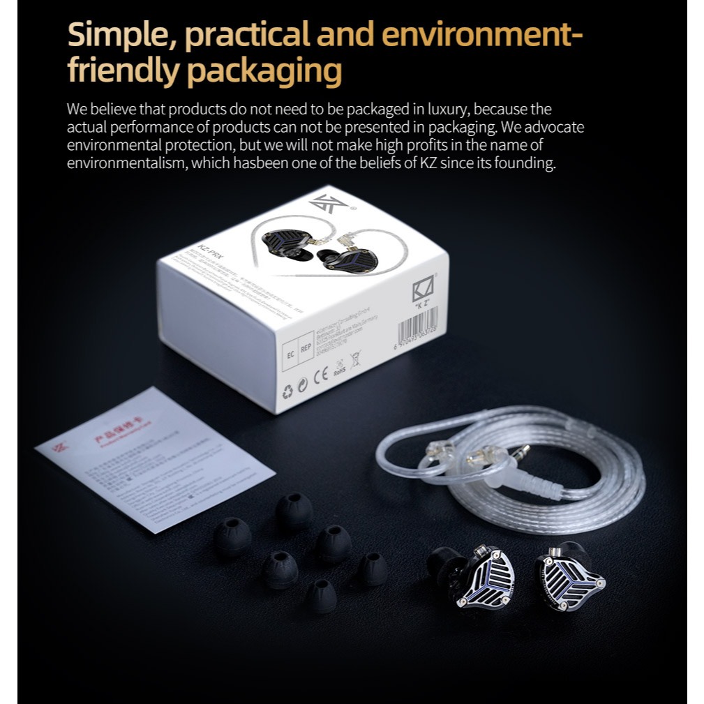 Kz PRX In Ear หูฟังแบบมีสาย Planar Driver หูฟังเพลง HiFi Bass Monitor หูฟังกีฬาชุดหูฟัง