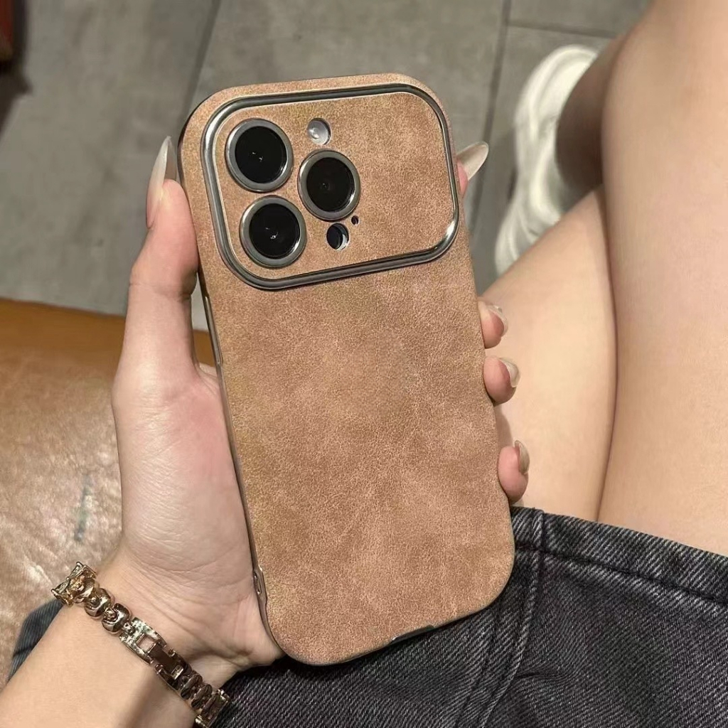 【Large window/Maillard/Brown】เคส compatible for iphone 11 12 13 14 15 16 pro max case