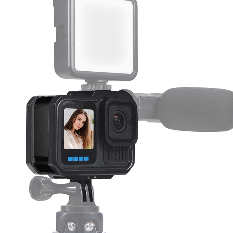 Feichao สําหรับ GoPro Hero 13 / 12 / 11 / 10 / 9 Action กล้องกรงกรอบโลหะพร้อมวงเล็บอะแดปเตอร์แม่เหล็กแบบพับได้