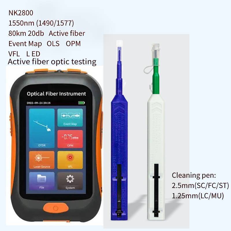 Mini OTDR NK2800 otdr 5-IN-1 Active Fiber1550nmFiber Optic Reflector และ VFL OLS EventMap20dB 60/80K