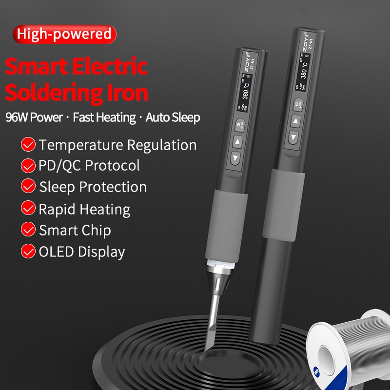 ZOYI ZT-N1 96W สมาร์ทพกพาพลังงานสูงความร้อนอย่างรวดเร็วเหล็กบัดกรีไฟฟ้า Soldering Iron Welding Tool