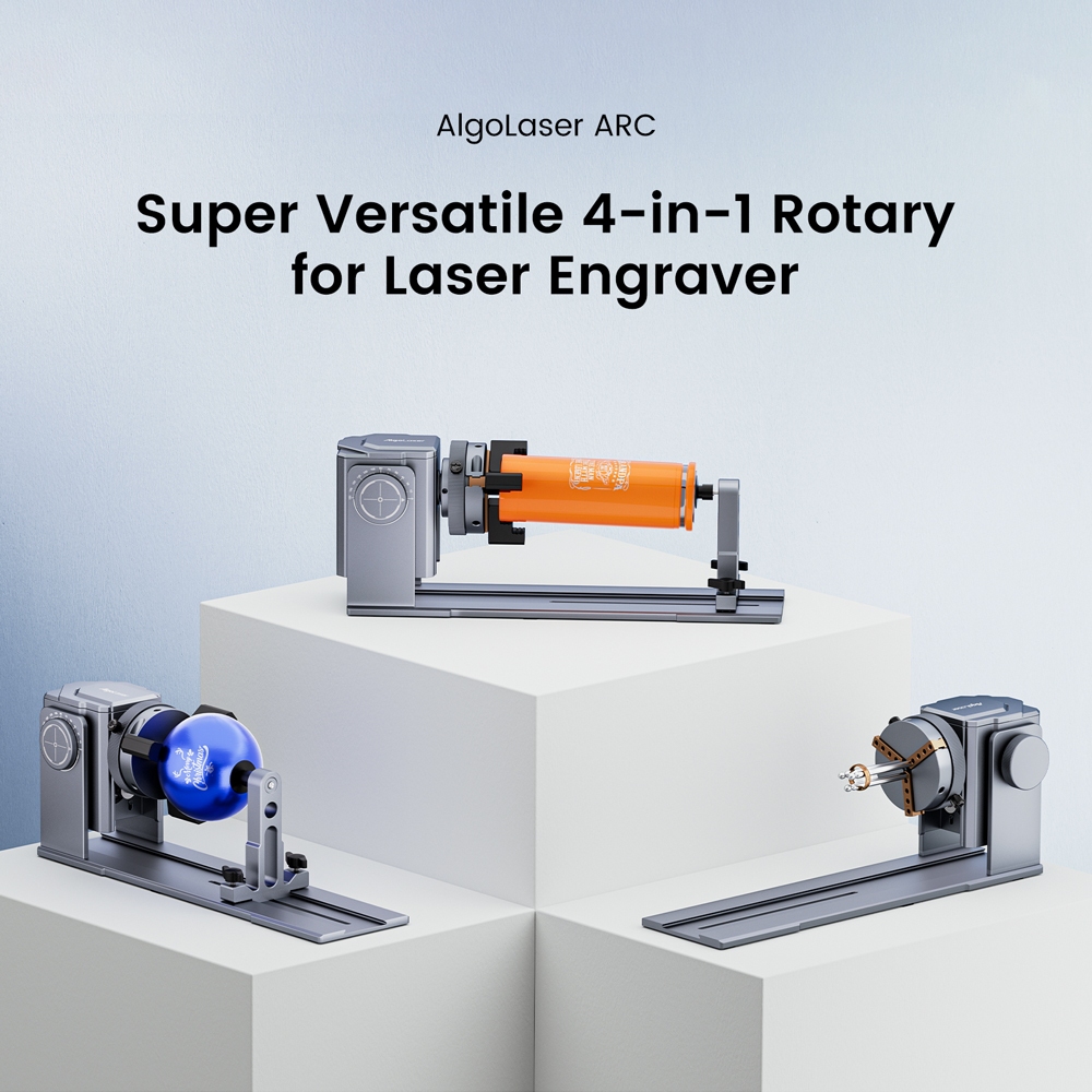 AlgoLaserหัวจับโรตารี่สำหรับช่างแกะสลักเลเซอร์ Rotary Chuck For Laser Engraver สําหรับแกะสลักวัตถุทรงกระบอก, แก้วไวน์, แก้วน้ํา, แหวน