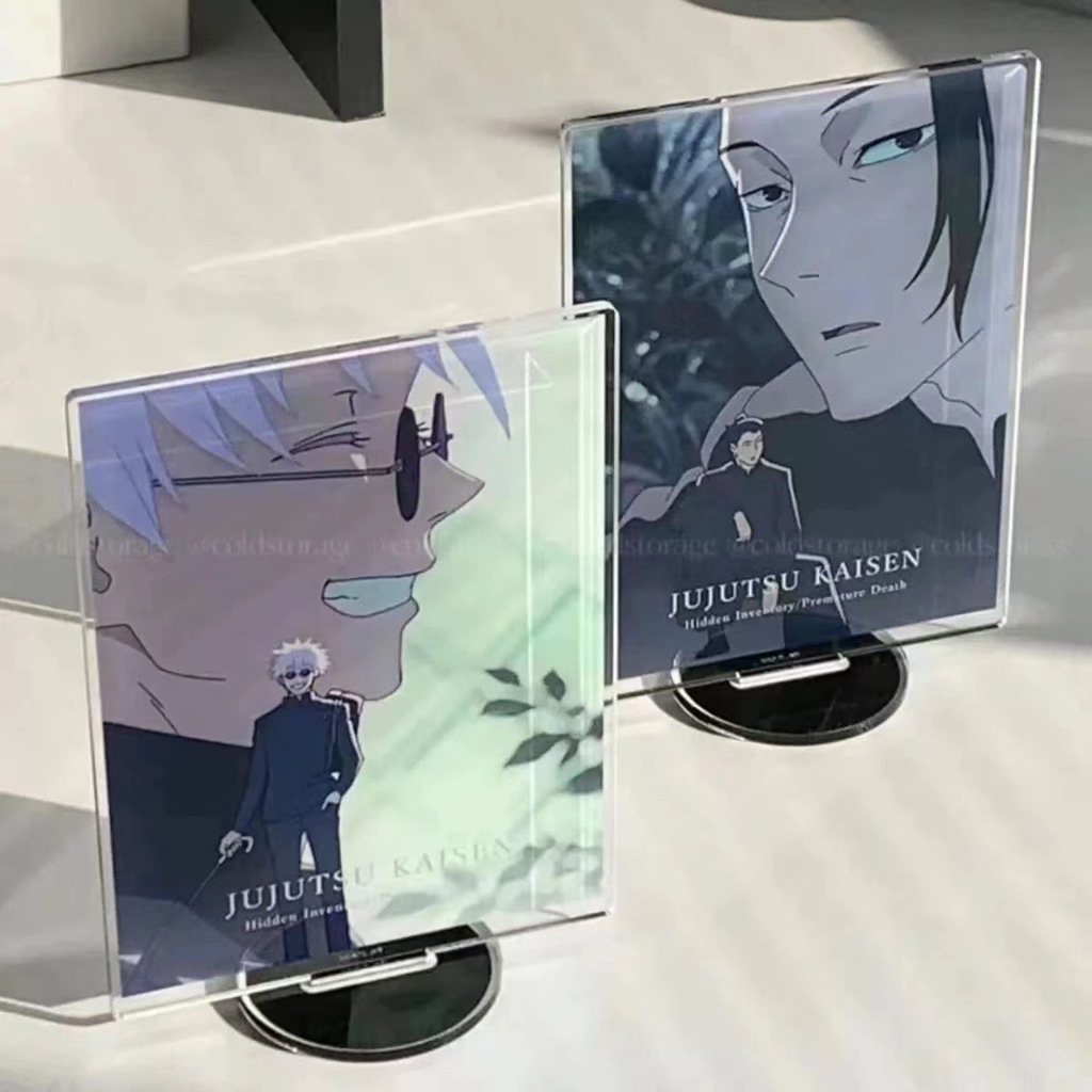 Jujutsu Kaisen Gojo Satoru ยืนแผ่นเครื่องประดับอะคริลิคเดสก์ท็อปตกแต่งเครื่องประดับ