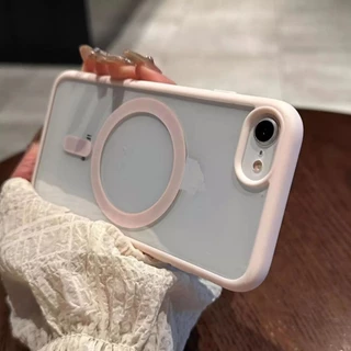 ปลอก iPhone 7 PLUS 8 PLUS i7 i8 X XR XS MAX เคสโทรศัพท์แม่เหล็ก เคสแข็งโปร่งใส