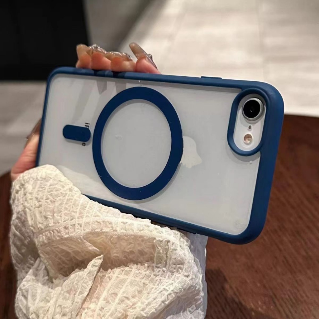 ปลอก iPhone 7 PLUS 8 PLUS i7 i8 X XR XS MAX เคสโทรศัพท์แม่เหล็ก เคสแข็งโปร่งใส - รูปที่ 5