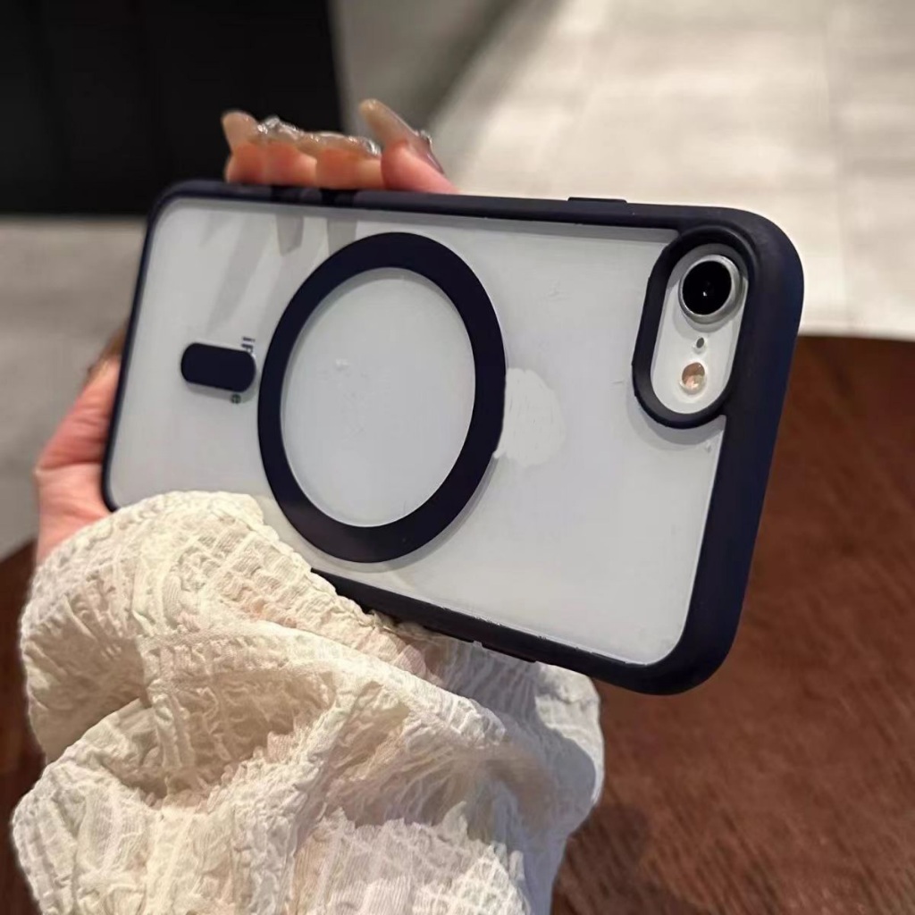 ปลอก iPhone 7 PLUS 8 PLUS i7 i8 X XR XS MAX เคสโทรศัพท์แม่เหล็ก เคสแข็งโปร่งใส - รูปที่ 3