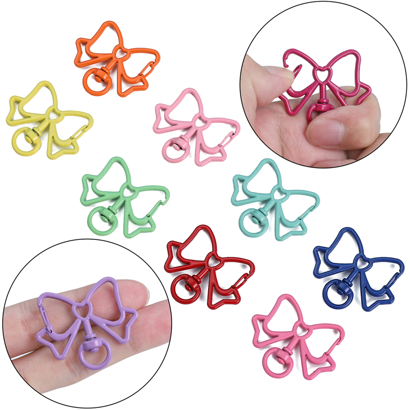 2ชิ้น/แพ็ค39x33มิลลิเมตรสีโบว์ที่สําคัญแหวนโลหะผสมสีสเปรย์กุทัณฑ์ฤดูใบไม้ผลิหัวเข็มขัดพวงกุญแจอุปกรณ์ ทําเอง การเชื่อมต่อหัวเข็มขัดทําพวงกุญแจเครื่องประดับแขวนโซ่