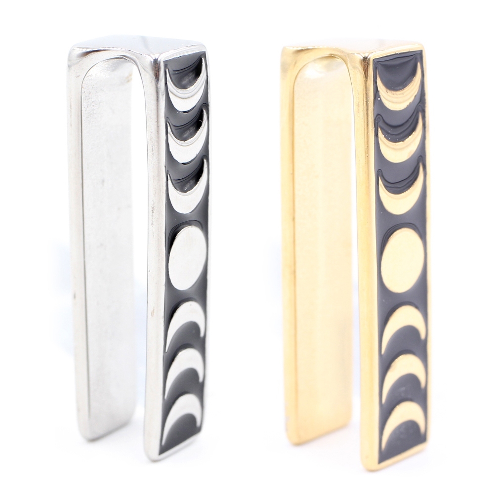 Alisouy 1 ชิ้นสแตนเลส Moon Sun รอบวงกลมหูน้ําหนัก Expander Stretcher Plugs Gauges ต่างหูเจาะร่างกายเครื่องประดับ