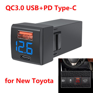 23x23 มม.12 V-24 V Mini Car Charger QC3.0 USB + PD Type-C Qu…