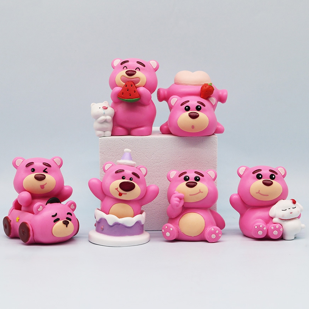 6 ชิ้น/เซ็ตการ์ตูนToy Story 3 อะนิเมะรูปKawaiiLotsoสตรอเบอร์รี่หมีไดรฟ์รถเค้กQรุ่นPVC Action Figuresตุ๊กตาของเล่น ราคา ถูกที่สุด ดีลบีเคเค