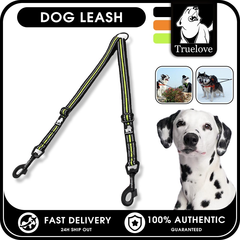 TRUELOVE สายจูงสุนัขสําหรับสัตว์เลี้ยงคู่แบบปรับได้สําหรับสุนัขสองตัว Tangle ฟรีสะท้อนแสงสําหรับเดิน