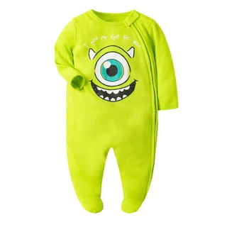 ทารกแรกเกิดเสื้อผ้าเด็กทารกการ์ตูนผ้าฝ้าย Footie Romper แขนยาวซิป Jumpsuit มาชุดแฟชั่น