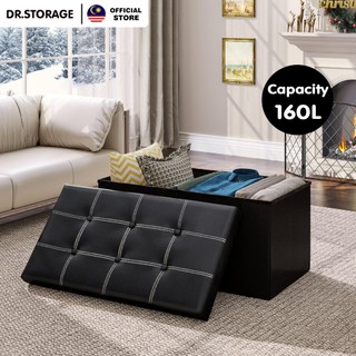 DR.STORAGE 110L/160L Large Capacity Storage Bench Foldable Storage Stool Storage Sofa Kerusi Simpan Barang Storage Chair Box Storage Ottoman Bench