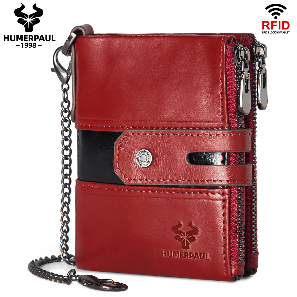 Humerpaul Ladies Double Folding Short Cowhide Wallet BP901