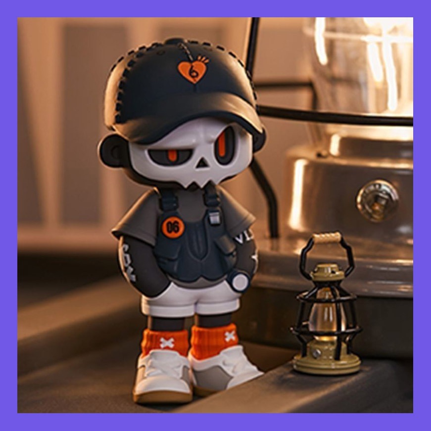 Mr. Bone Camping V4 Series Mr. Bone Blind Box figure model collectible com combednnam Refl Grade R t