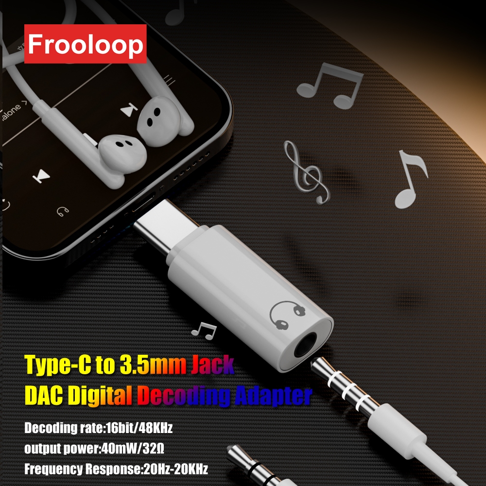Dac ประเภท C ถึง 3.5 มม.แจ็คอะแดปเตอร์ USB C ถึง Audio Aux Converter สําหรับ Samsung S24U S23 U iPhone15 iPhone16 16Bit 48KHz