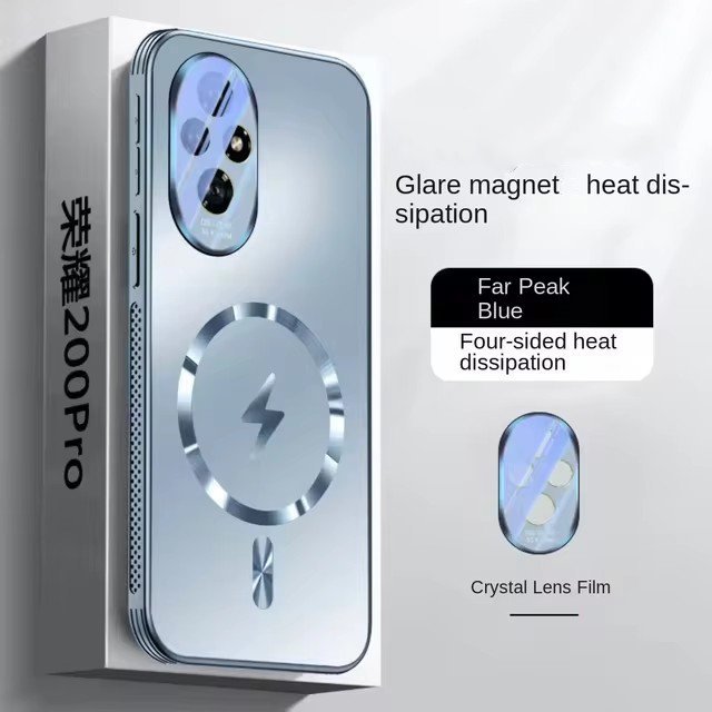 การดูดซับแม่เหล็ก การกระจายความร้อน Matte Full-Cover เคสด้านหลังกันกระแทกสําหรับ Huawei Honor 200 100 pro magic 6 ปลอกความรู้สึกผิวเปลือกชาร์จไร้สาย