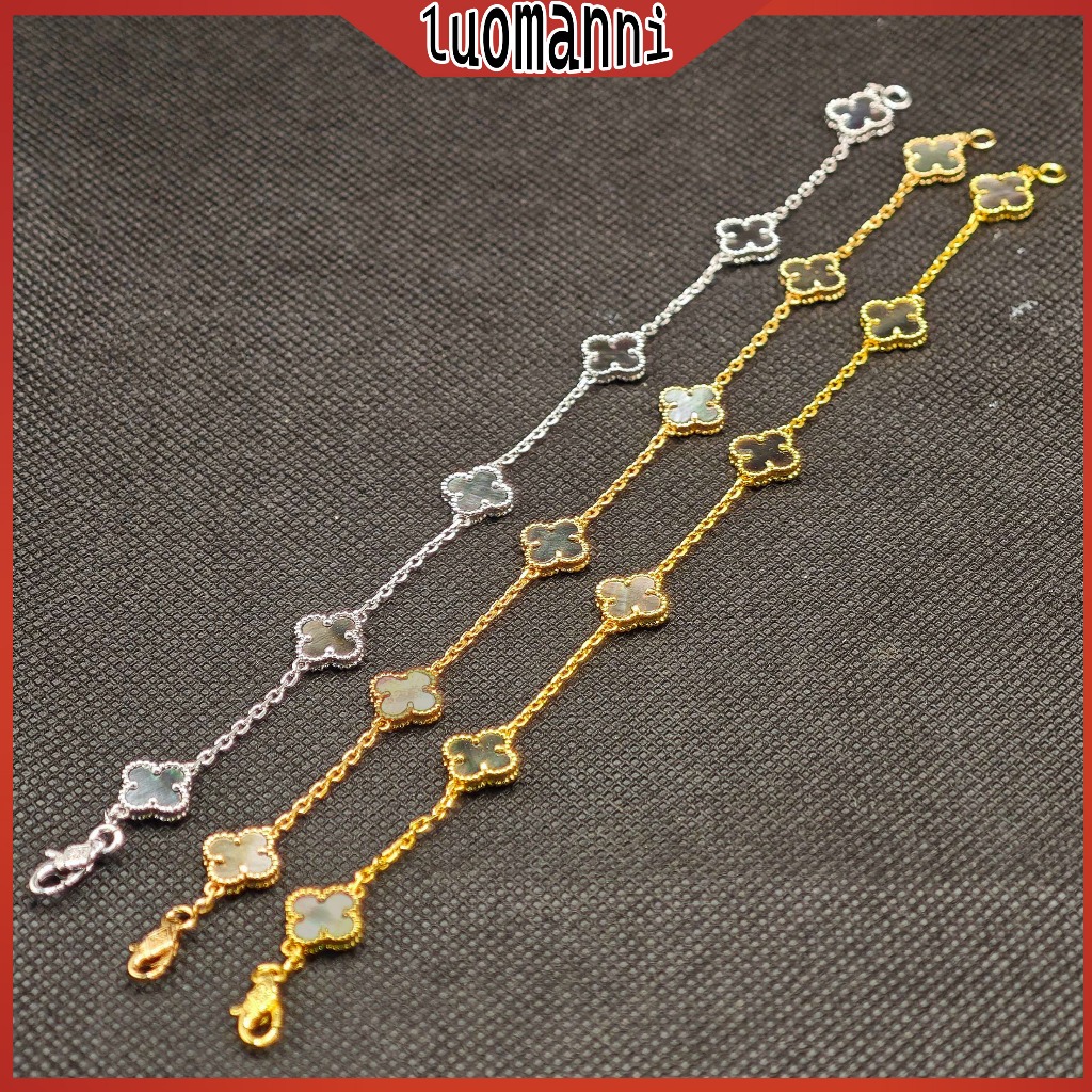 VCA Fashion 9mm Six Flower Grey Beimu Mini Bracelet