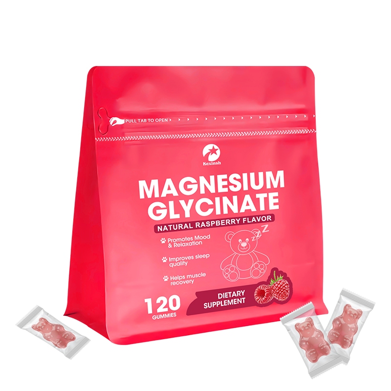 Kexinsh Magnesium Glycinate Gummies 600mg - อาหารเสริมแมกนีเซียมปราศจากน้ําตาลพร้อม Magnesium Malate, วิตามินดี, B6, และ CoQ10