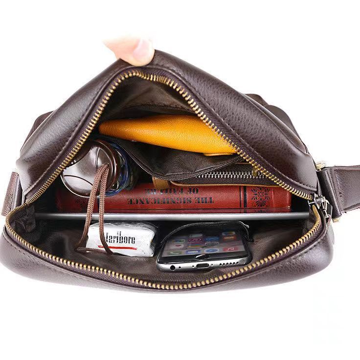 Polo Genuine Leather Mens bag Shoulder Bags Business Casual sling Messenger bag