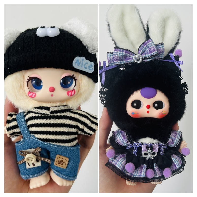 ใหม่ Luky Cat/labubu/Baby three macaron Doll Clothes Fashion Set Dress Up Doll Accessories