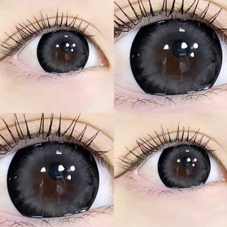 O2girl (COD) 2 ชิ้น Power(0 ~-8.00) คอนแทคเลนส์สีดําเลนส์ตานุ่มธรรมชาติใช้รายปีเลนส์สีน้ําตาลสีฟ้า 14.2-14.5 มม.