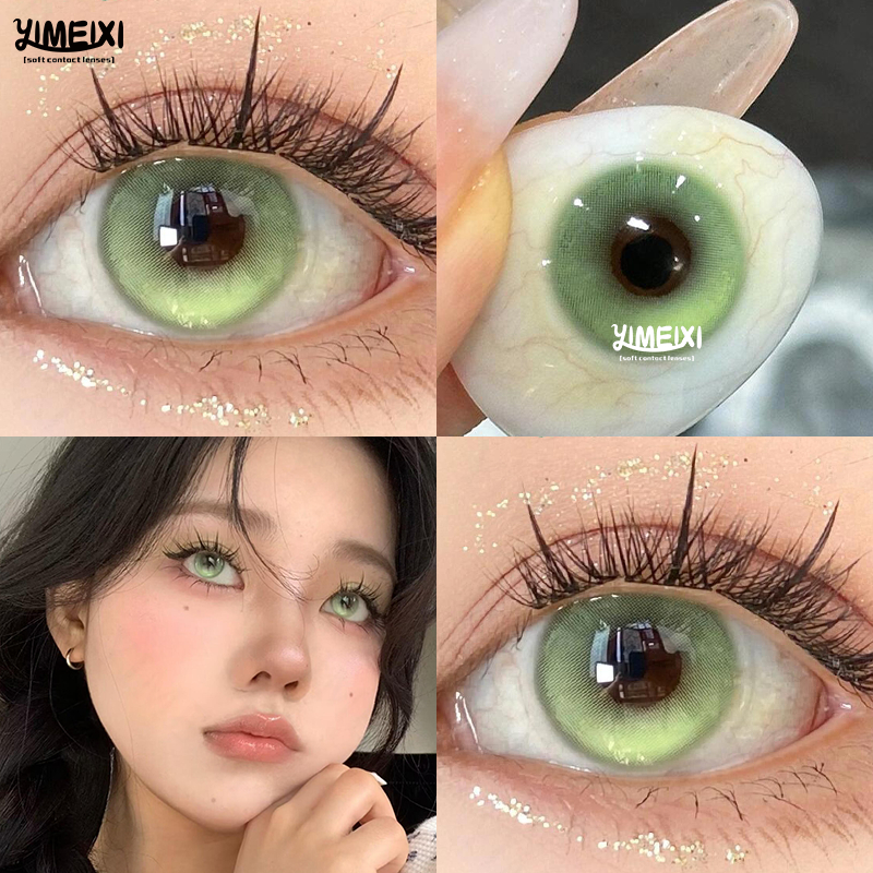 Yimeixiคอนแทคเลนส์สี พร้อมซีรีส์ขนมน้ําแข็งเกรด ไฮไลท์คอนแทคเลนส์สีน้ําเงิน/ชมพู/เทา/เขียว 14.2 มม. 6 เดือนใช้เลนส์นุ่ม