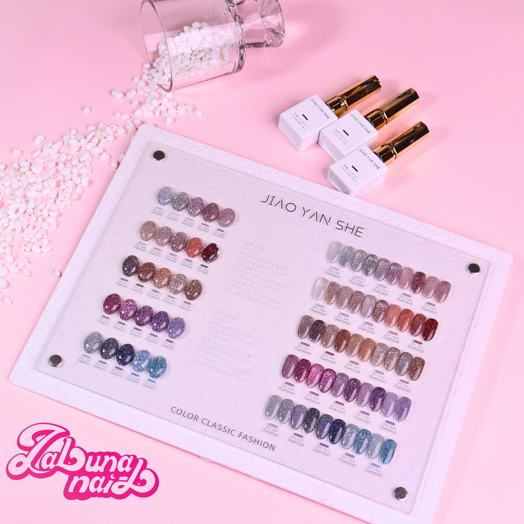 【พร้อมส่ง】JYS 25 สี ชุดยาทาเล็บเจล Diamond 2.0 เจลแวววาว(มีผลต่างกันในแสง ที่ต่างกัน)การ์ดสีฟรี