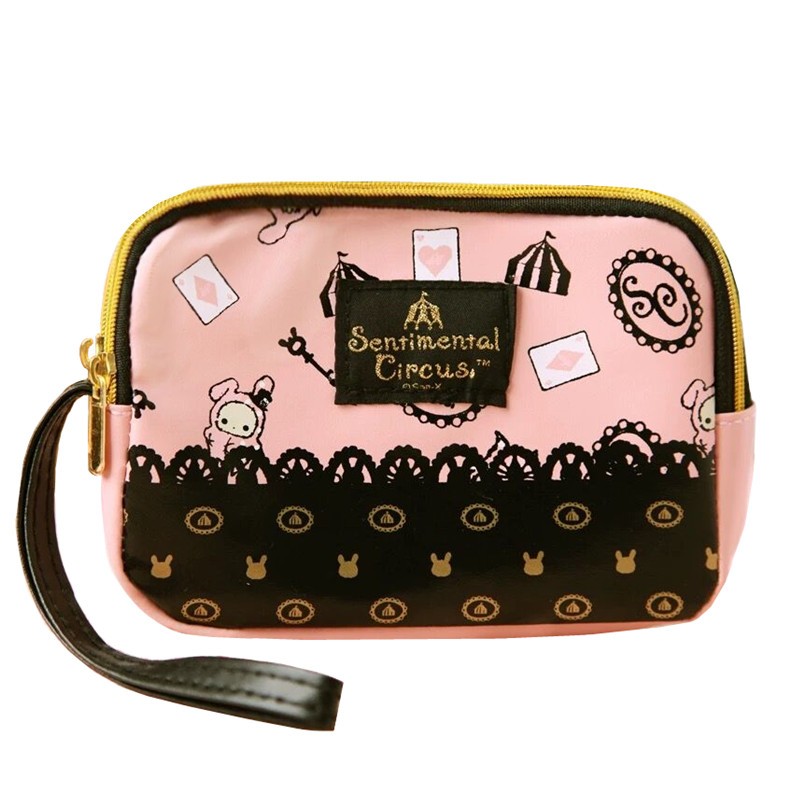 Sentimental Circus Shappo Makeup Bag กระเป๋าเครื่องสําอางจัดเก็บกระเป๋าสีชมพูกระเป๋าโทรศัพท์น่ารัก