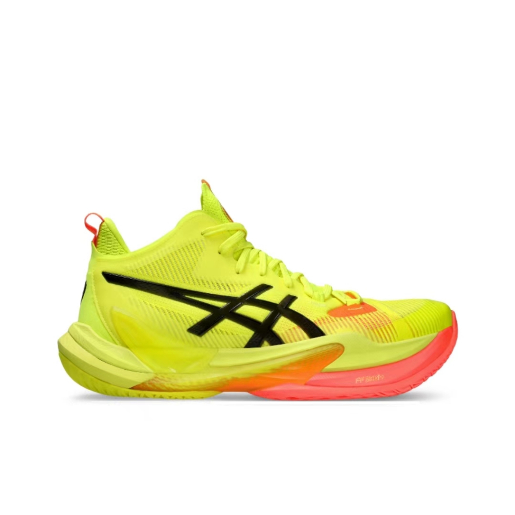Asics Metarise 2 Paris Mid Cut รองเท้าวอลเลย์บอลสําหรับผู้ชายและผู้หญิงสีเหลือง