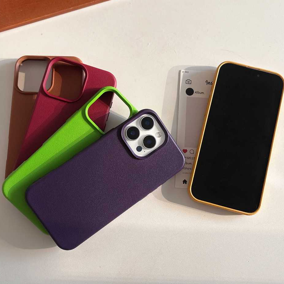 Insเกาหลีสีทึบหนังเคสโทรศัพท์สําหรับiphone 16 15 14 13 12 11 Pro Maxกันชนซิลิโคนกันกระแทกกลับนุ่ม