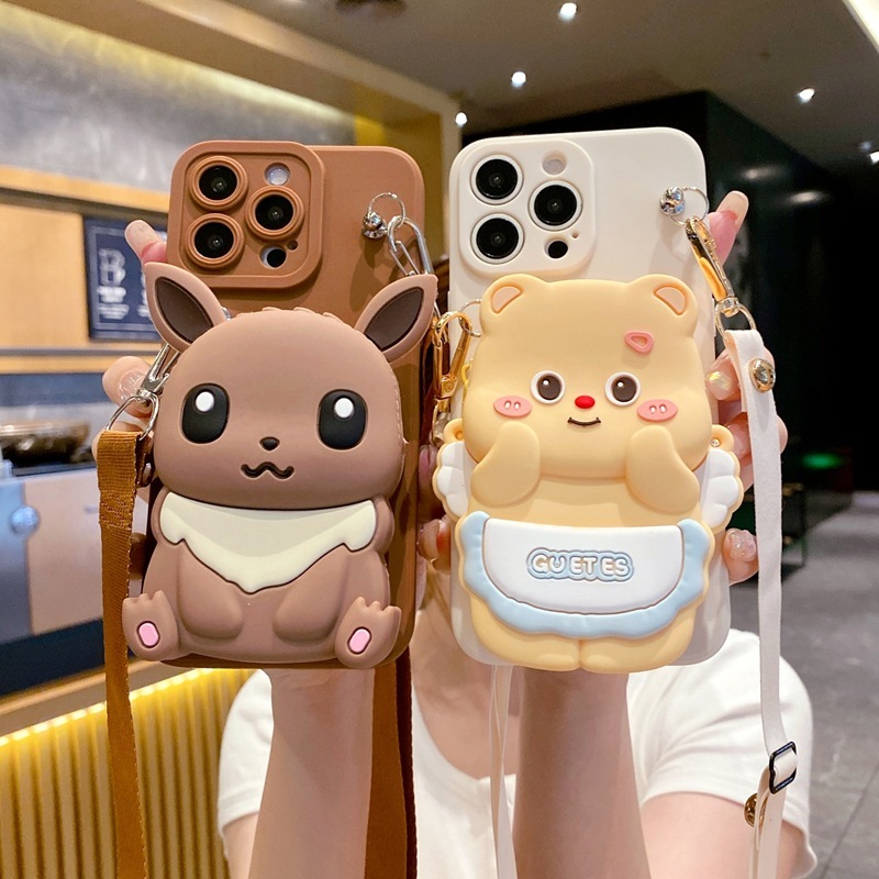 สําหรับ Honor X9D X7D 600 90 200 400 Lite 70 500 สมาร์ท X6S X9C X7c Magic 8 7 6 Pro X9A X7B X8B X9B เคสโทรศัพท์หมีน้อยกระเป๋าสตางค์นุ่ม