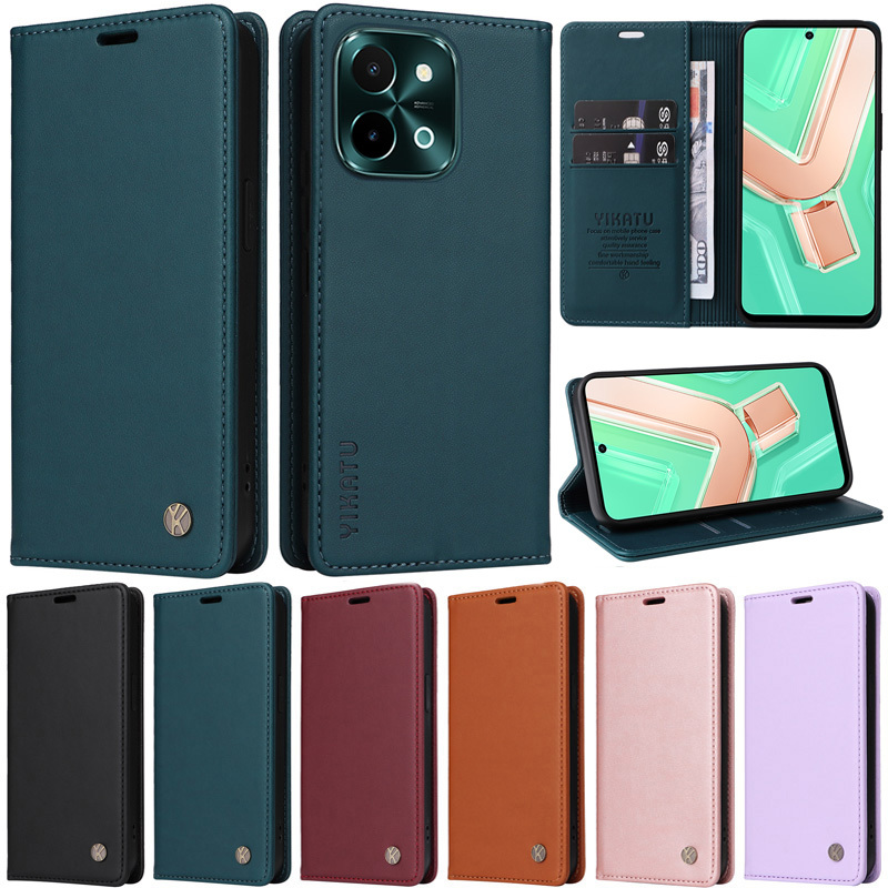 MatteปลอกสําหรับVivo Y31 5G V60 Lite Y04 Y29S Y19S Y28 Y18 Y03 Y38 Y17S V50 V60 V50 Lite V29E V27 Pro 5Gกระเป๋าสตางค์หรูหรานุ่มPUหนังกรณีป้องกันกรณี