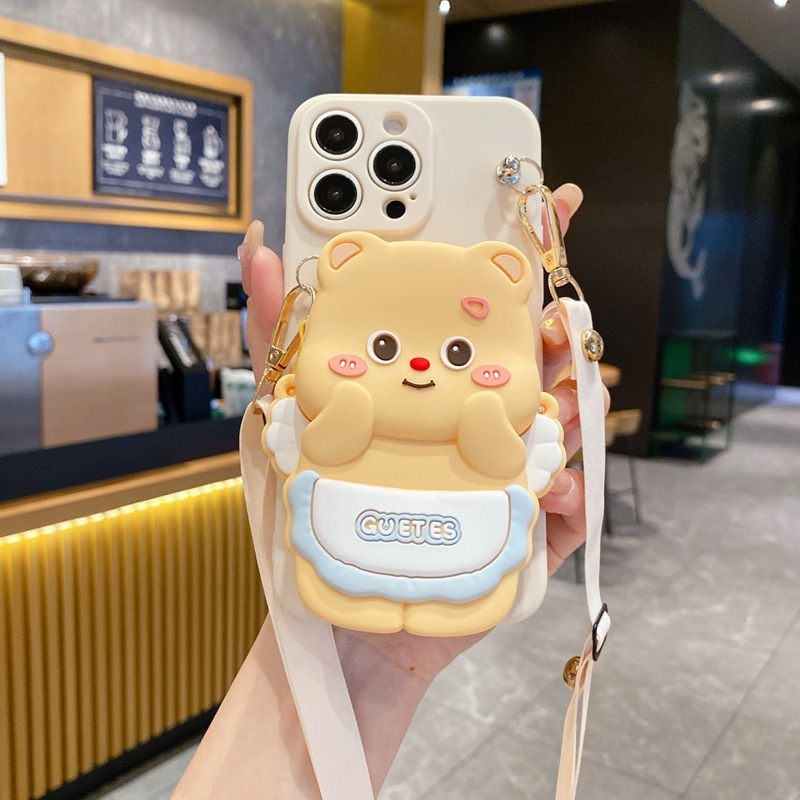 สําหรับ OPPO Reno 15 13 14 12 10 11 F 12F Pro 8T 8Z A3X A5X A3 A5 A6 Pro F11 Pro A58 A78 เคสโทรศัพท์หมีน้อยกระเป๋าสตางค์นุ่ม ราคา ถูกที่สุด ดีลบีเคเค แกลเลอรีภาพที่ 6