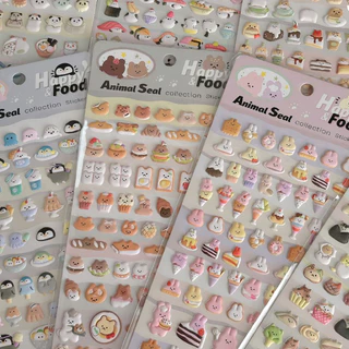 โอยา | 3d 3D mini Animal Stickers happy food Series