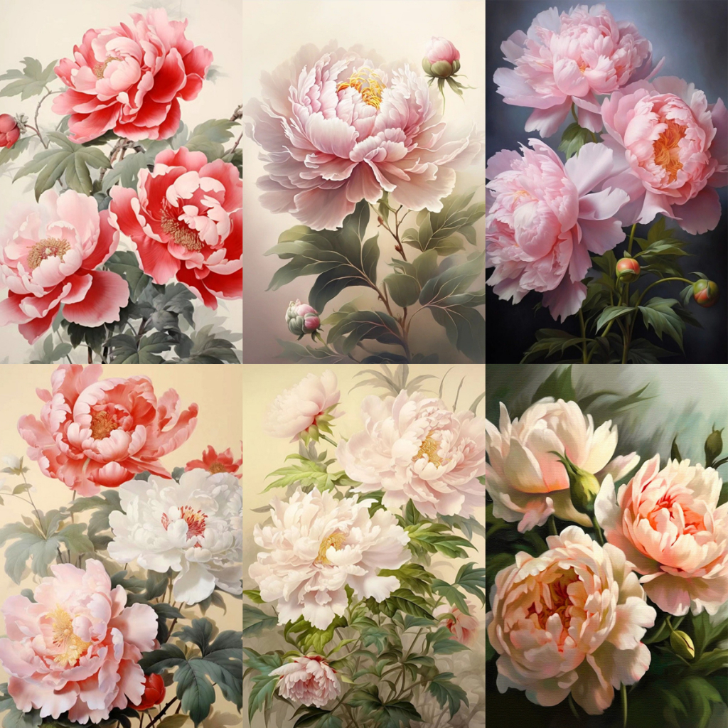 ORFON3040ซม./4050ซม.ภาพวาดโดยหมายเลข/ภาพวาดผ้าใบ/ดอกไม้ดอกโบตั๋น/ของขวัญวาดด้วยมือ/ตกแต่งศิลปะห้องนั่งเล่น/ความเครียดที่ไม่ซ้ํากันบรรเทาความเครียดเกมสําหรับผู้ใหญ่และเด็ก